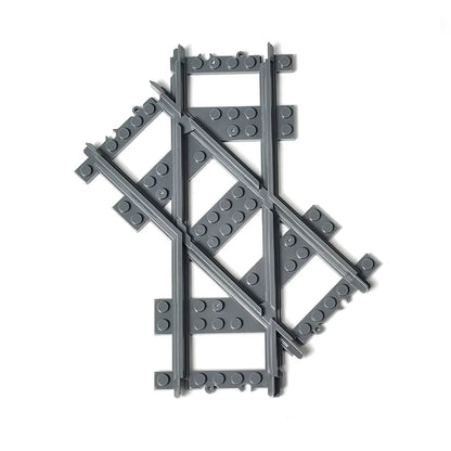 City Trains Flexible Tracks Forked Straight Curved Soft Rails Track Switch Building Block Bricks Kids DIY High-tech Creative Toy