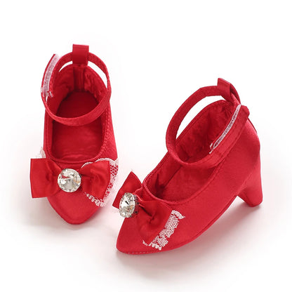 Baby Girls First Princess Heels Party Bow Soft Sole Spring Autumn Toddler Dress Up Shoes