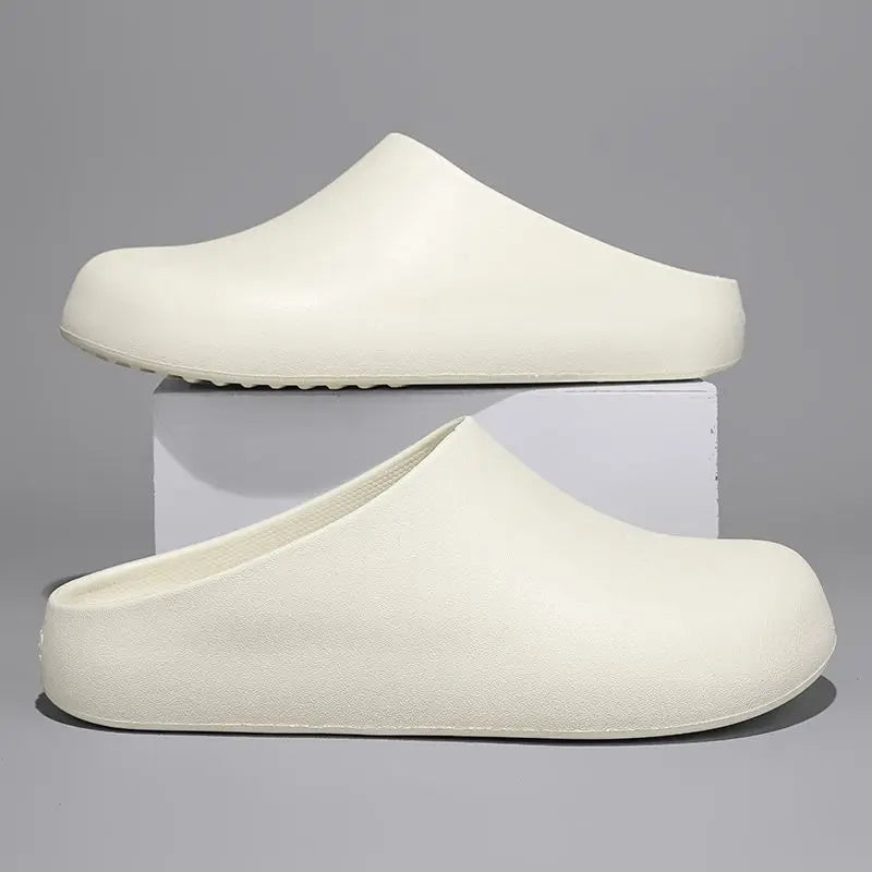 Home Outdoor Clogs for Men, All-Season Non-Slip Waterproof Half-Slippers, Chef Shoes for Work and Outdoor Wear