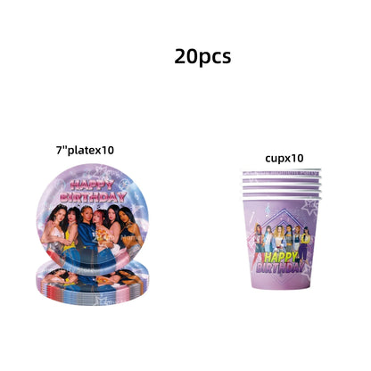 Kpop Katseye Party Decoration Tableware Tablecloth Cup Plate Napkin Sticker Bags Balloons Baby Shower Kpop Party Favors Supplies