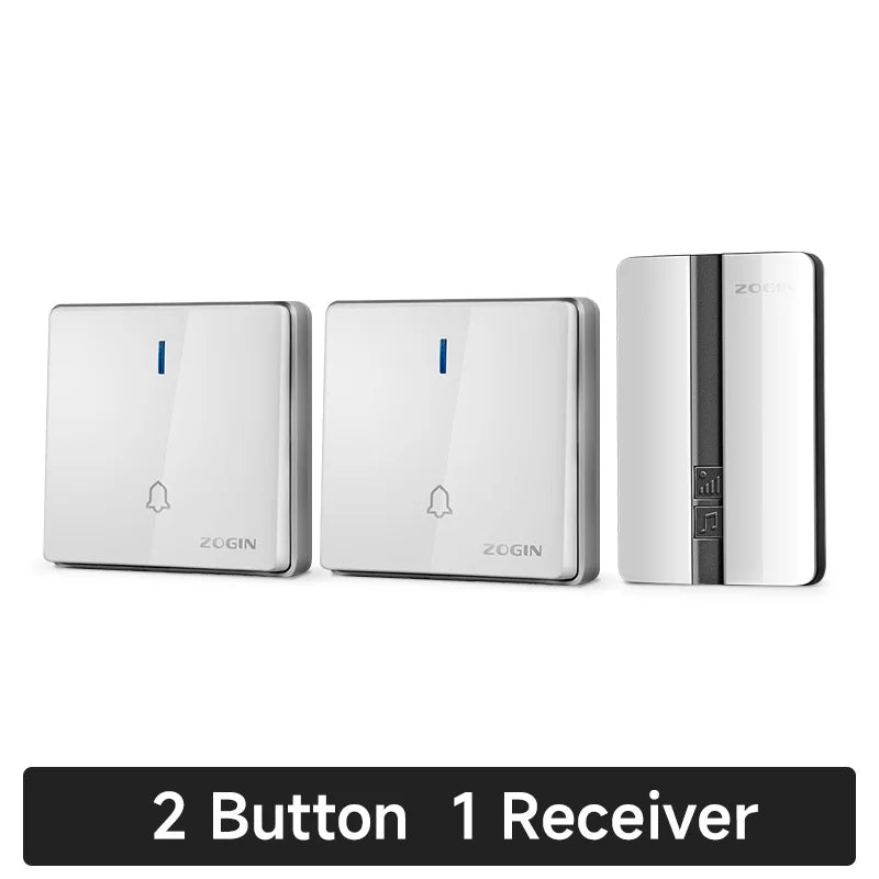 VeryHome Wireless Doorbell Waterproof Self-powered Button Smart Door Bell Sets Home Welcome Outdoor House Chimes  Receiver