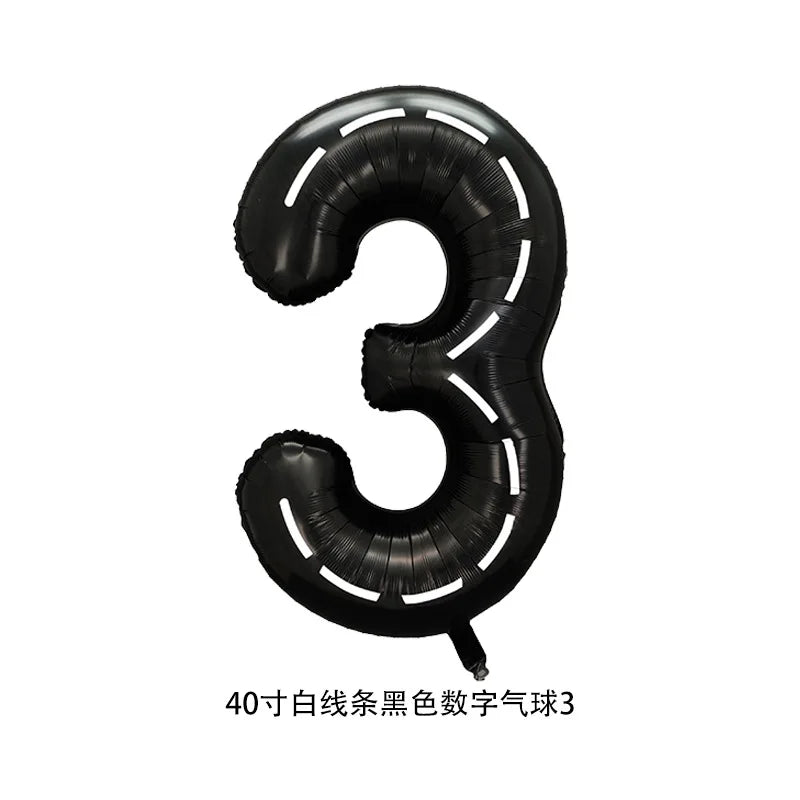 40'' Number Race Car Balloon Racetrack Balloon Truck Bike Wheels Tire Racing Car Theme Party Supplies Boys' Birthday Party Favor