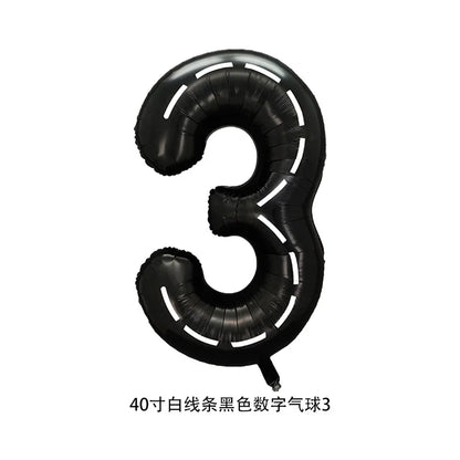 40'' Number Race Car Balloon Racetrack Balloon Truck Bike Wheels Tire Racing Car Theme Party Supplies Boys' Birthday Party Favor