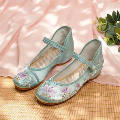 Fashion Ethnic Chinese Style Women Shoes Hanfu Single Canvas Zapatos Elegant Casual Vintage Woman Embroidered Cloth Shoes
