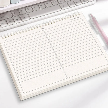 Multi-functional Thicken Paper Coil Notebook Grid/Horizontal Lines Partition Design B5 Notepad Flip-up Notepad School Office