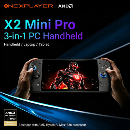 ONEXPLAYER X2 Mini Pro 3-in-1 Gaming Laptop AMD Ryzen™ Al Max+388 64GB+2TB Handheld Game Console 8.8" 144Hz OLED PC Tablet WIFI7