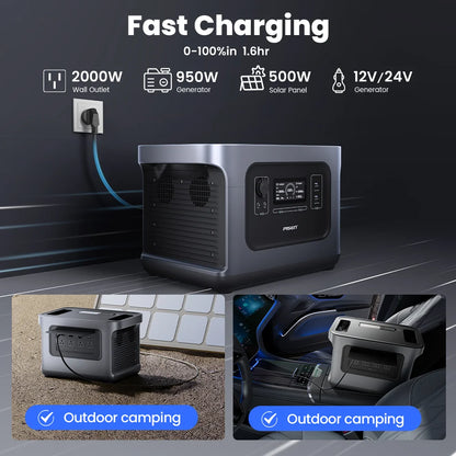 PISEN 2000W  (4200W Peak) Outdoor Power Station 2150Wh Lifepo4 Portable Solar Generator 110V/120V AC Output Portable Power Station for Outdoor Camping/ RV/ Home Backup Garden Party