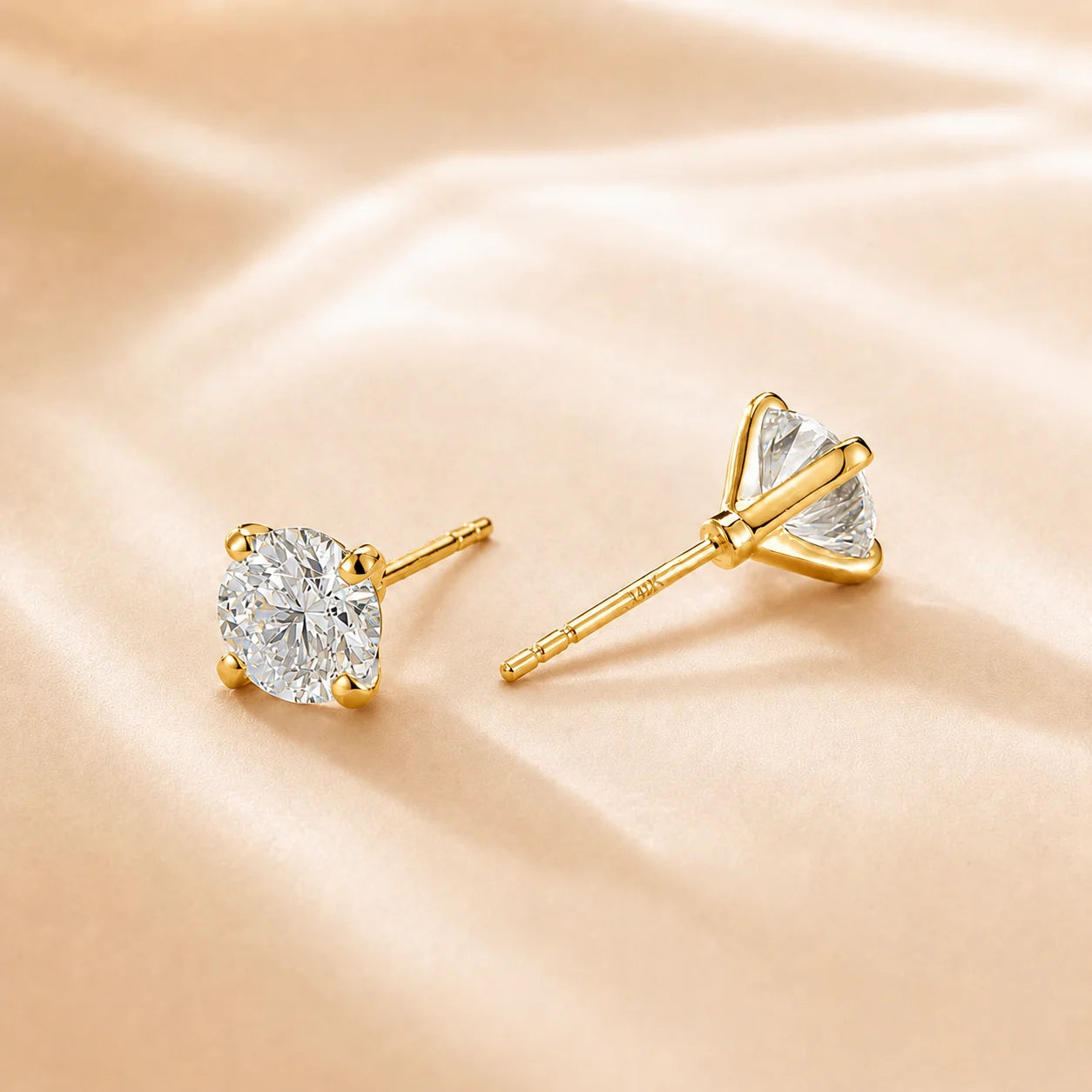Custom Lab Grown Diamond Ear Stud 9K 14K Gold 0.1ct To1ct VS Clarity D Color Anniversary Engagement Fine Jewelry for Women