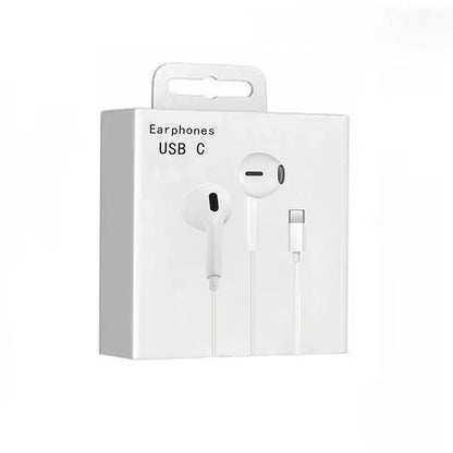 Original Wired Earphones Type C for iPhone 17 Pro Max 16 15 USB C Headphone Wire With Microphone Hifi Stereo Sprot Music Earbuds