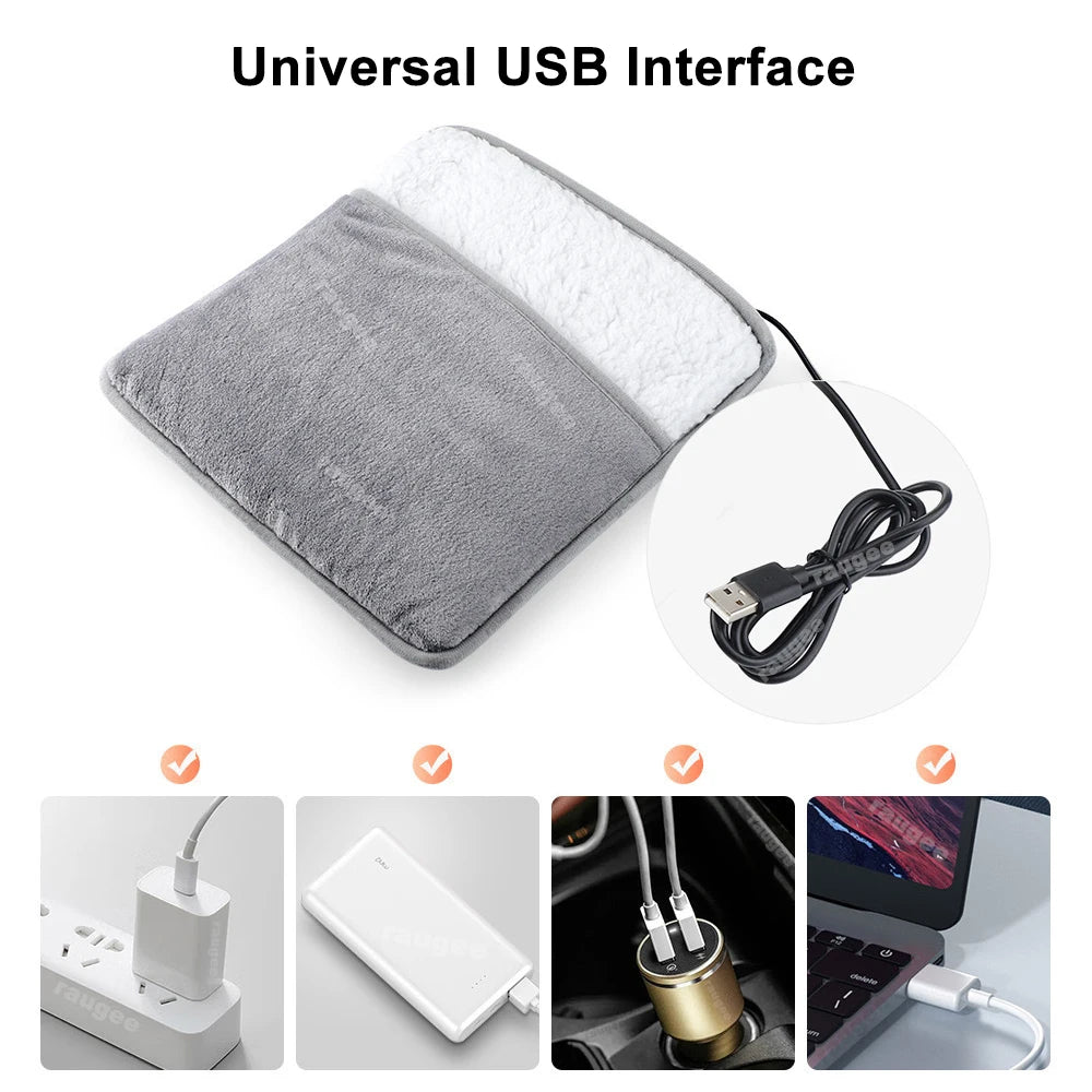 Foot Warmer USB Foot Heater Electric Foot Heating Pad Fast Heating Soft Plush Electric Foot Warmer for Home Heated Feet Warmer