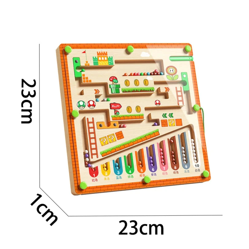 Children's Magnetic Maze Walking Ball Baby Concentration Training, Writing Logic Thinking 3 year Old Early Education Puzzle To