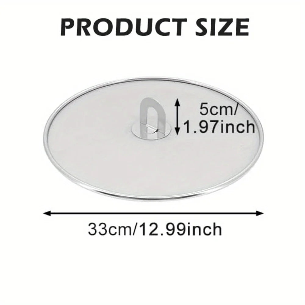 1/3Pcs Splatter Screen for Frying Pan Cooking, Stainless Steels Frying Pan Splatter Guard with Fold Flat Knob Cover Protector