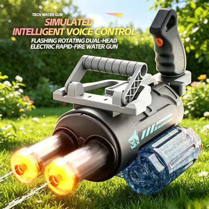 AI Voice Control Electric Gatling Water Gun High Pressure Shooting Summer Outdoor Battle Toy Kids Boys Holiday Gift