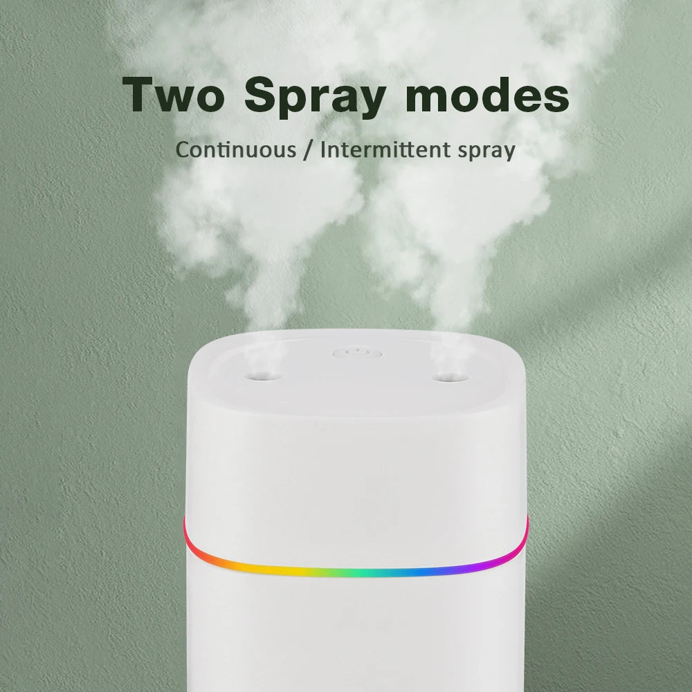 Portable USB Cool Mist Nano Sprayer 600ml Aroma Oil Diffuser for Home Car Electric Air Humidifier Mist Maker Light Aromatherapy