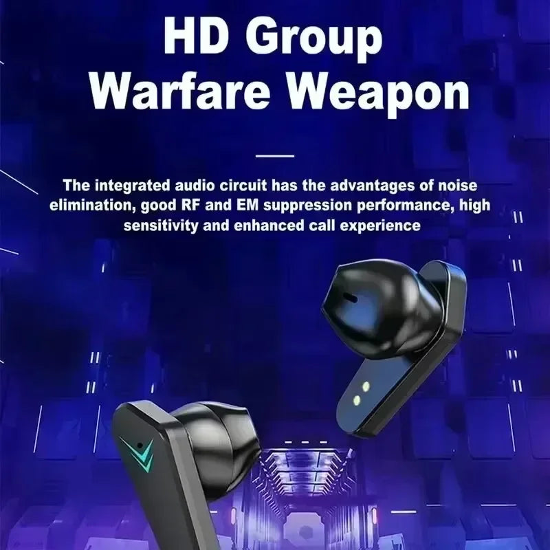 TWS Gaming Earbuds Wireless Bluetooth Earphones With Mic Bass Audio Sound Positioning 9D Stereo Music HiFi Headset For Gamer