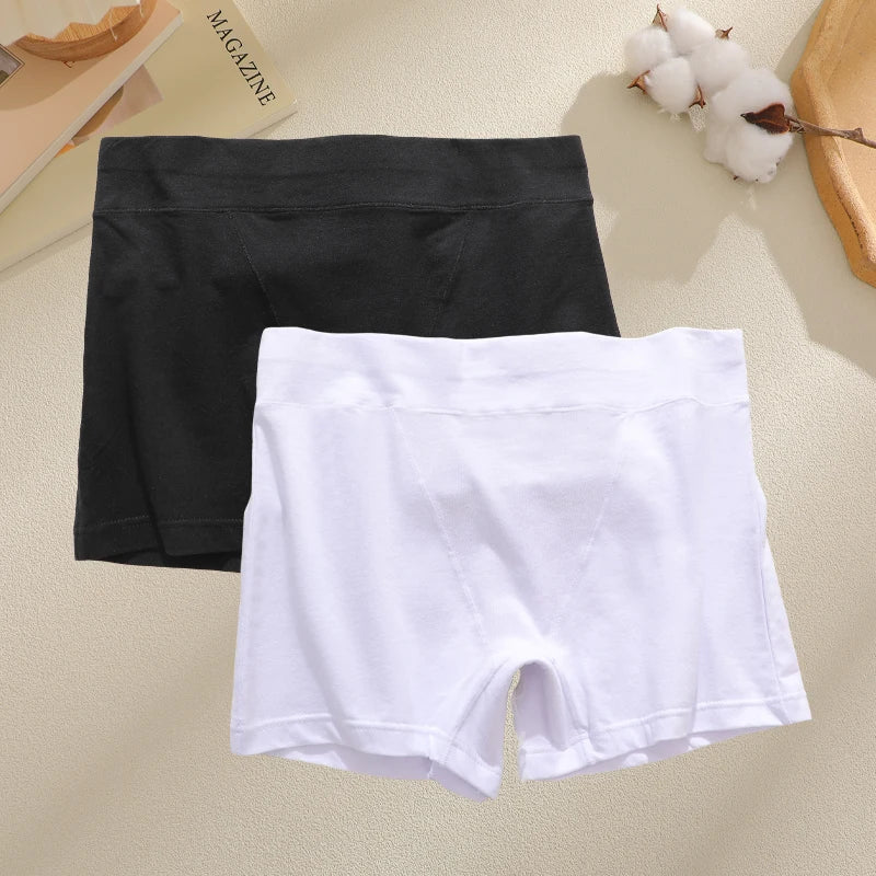 New 2PCS Women's Panties Cotton Solid Color Sports Boxers Underwear Seamless High Rise Cozy Lingerie Breathable Underpants S-XXL