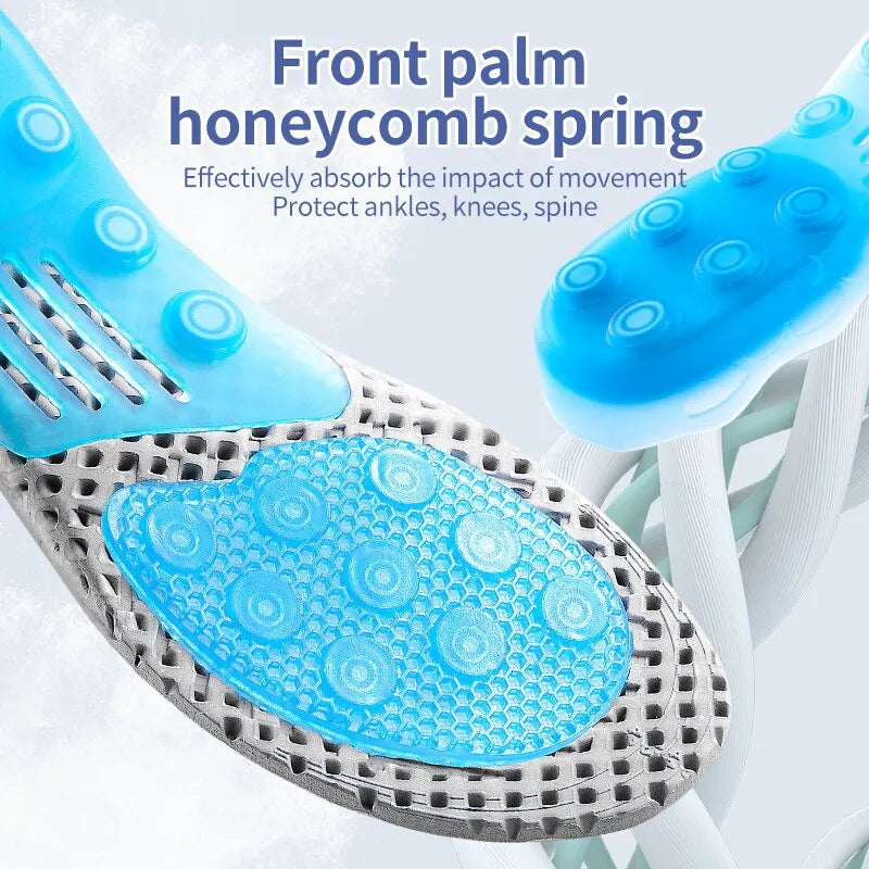 Premium Spring Silicone Gel Insoles Orthopedic Health Sole Pad For Shoes Insert Arch Support Pad For Plantar Fasciitis Feet Care
