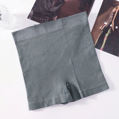 1Pc Women Boyshort Panties Ribbed Seamless Underwear Mide Rise Panties Breathable Safety Short Pants Female Sports Intimates