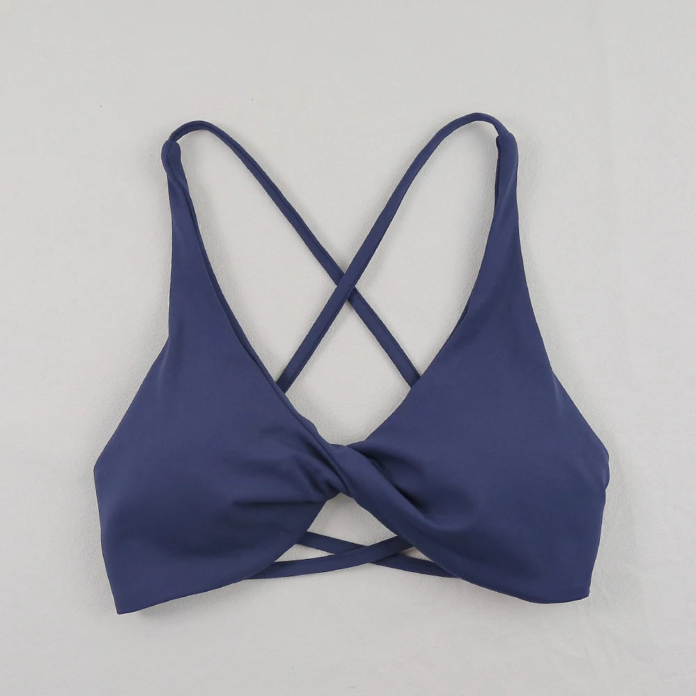 Sexy Slim Shoulder Straps Somfortable High Stretch Sports Underwear Gym Workout Breathable Detachable Yoga Bra