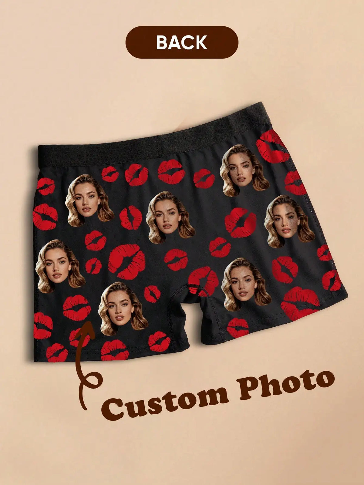 Custom Face Mens Boxer Briefs Personalized Photo Underwear Funny Custom Mens Shorts Six Sizes Available Gift for Him