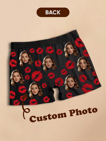 Custom Face Mens Boxer Briefs Personalized Photo Underwear Funny Custom Mens Shorts Six Sizes Available Gift for Him