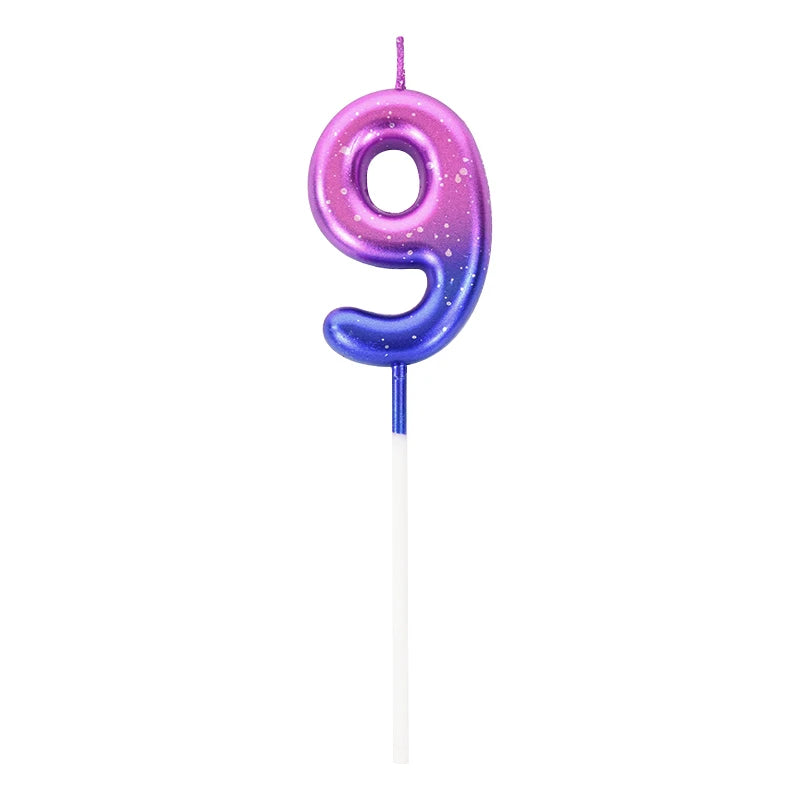 Gradient Cake Candles 0-9 Number Cake Topper Ins Birthday Cakes Toppers Birthdays Party Cupcake Decoration DIY Baking Supplies