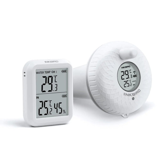 INKBIRD Wireless Digital Swimming Pool Thermometer with Indoor Monitor Up to 300 ft Transmission for Bathtub,Hot Spring,Aquarium