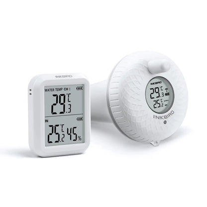 INKBIRD Wireless Digital Swimming Pool Thermometer with Indoor Monitor Up to 300 ft Transmission for Bathtub,Hot Spring,Aquarium