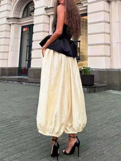 New Summer Off Shoulder Slim Fit Party Suit Elegant Temperament Solid Outfit Ladies Sexy Strapless Top And Pants Two Piece Set