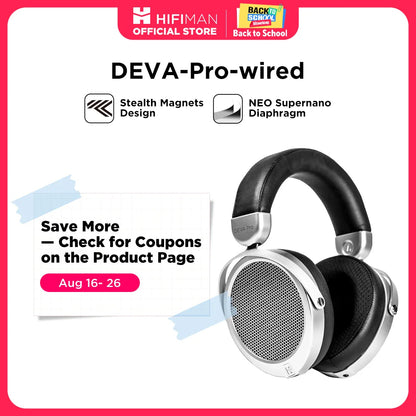 HIFIMAN Deva-Pro Over-Ear Open-Back Planar Magnetic Headphone with Stealth Magnets-Wired Version