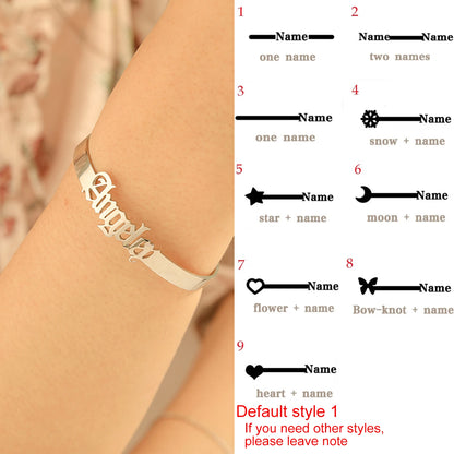 Personalized Name Bracelet for Women Men Custom Jewelry Stainless Steel Customized Bangle Gold Color Arabic Name Birthday Gifts