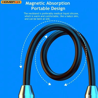 9D BT Earphones Wireless Headphones Magnetic Sport Neckband Neck-hanging TWS Earbuds Wireless Blutooth Headset with Mic