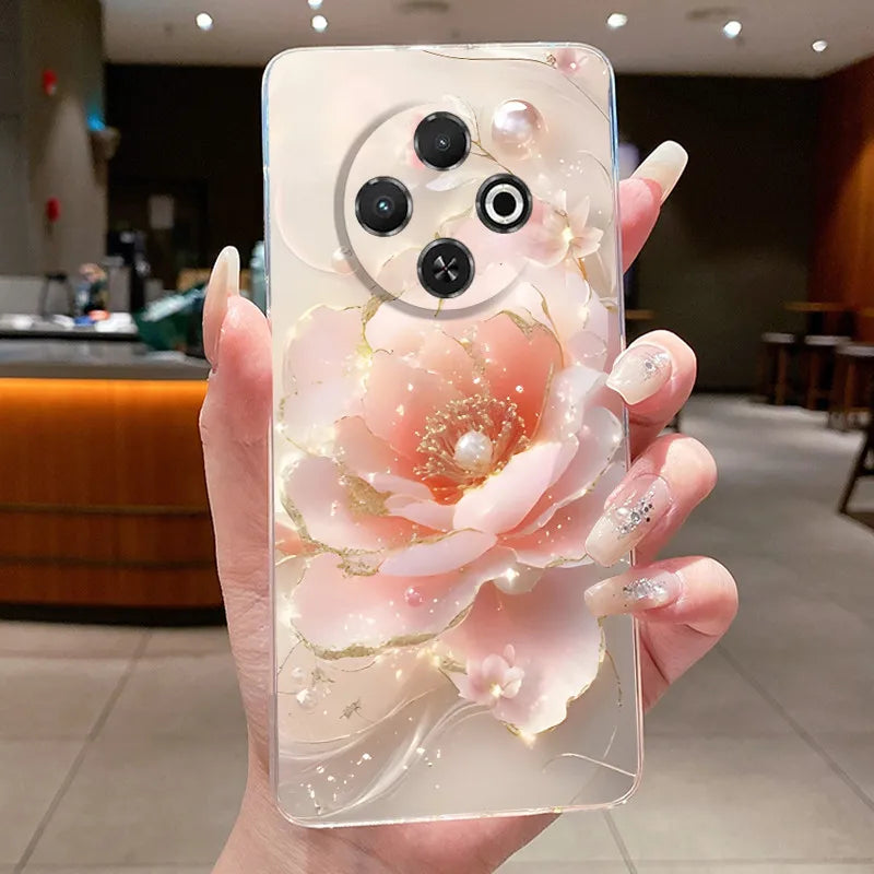 For Tecno Spark 30C Case kl5 kl5n Aesthetic Butterfly Flower Clear Soft Silicone Back Cover Techno Spark 30C Phone Case k15 k15n