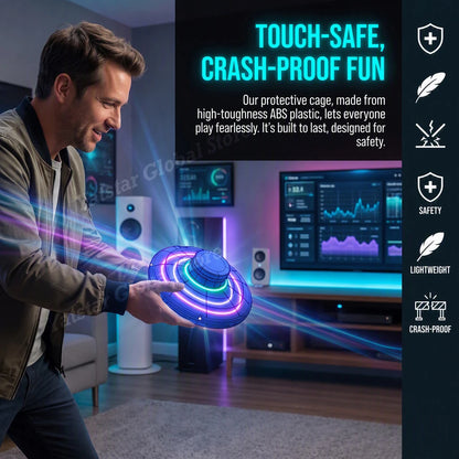 Magic Flying Helicopter Spinner Fingertip Flight Gyro Hover Ball Mini Drone Aircraft LED Light Outdoor Fun Toy for Teens & Adult