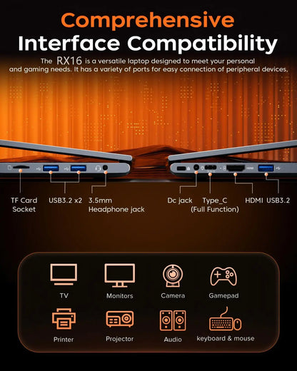 ACEMAGIC AMD Ryzen 9 6900HX Gaming Laptop 16GB LPDDR5 512GB SSD Up to 4TB 16 Inch FHD IPS Display Radeon 680M WiFi 6 Windows 11