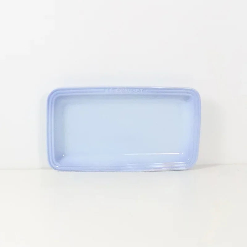 Le Creuset Rectangular Ceramic Plate Dim Sum Dessert Antipasto Dish Japanese Style Handmade Gradient Color Chinese Cuisine