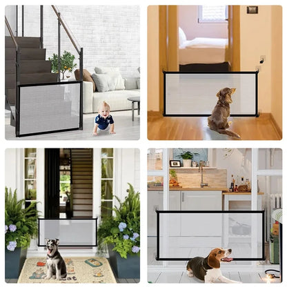Dog Fence Dog Gate Ingenious Mesh For Indoor and Outdoor Safe Pet Dog gate Safety Enclosure Pet supplies baby safety gate