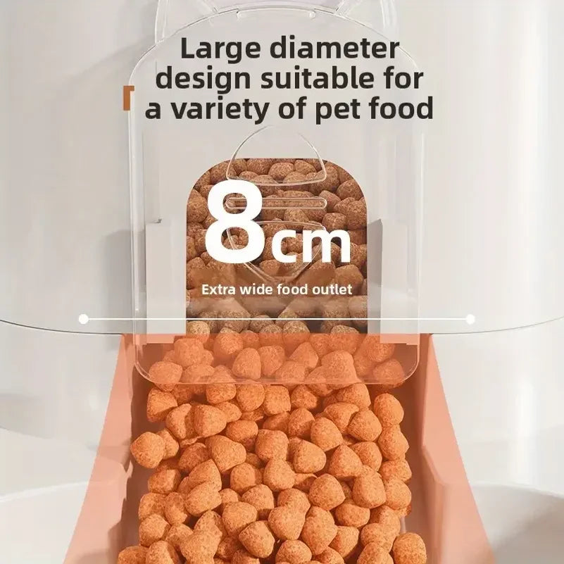 Automatic Cat & Dog Water Dispenser with Integrated Food Basin No Batteries Needed,Automatic Pet Feeder One-Piece Design
