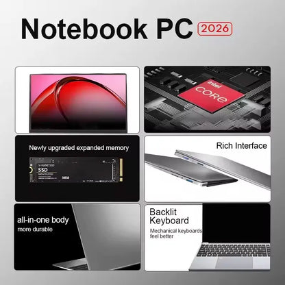2026 Windows 11 Pro 15.6" Laptop Intel Core i9 10980HK 16GB RAM 1TB 2TB SSD Office Gamer Laptops Fingerprint UnIock Notebook PC