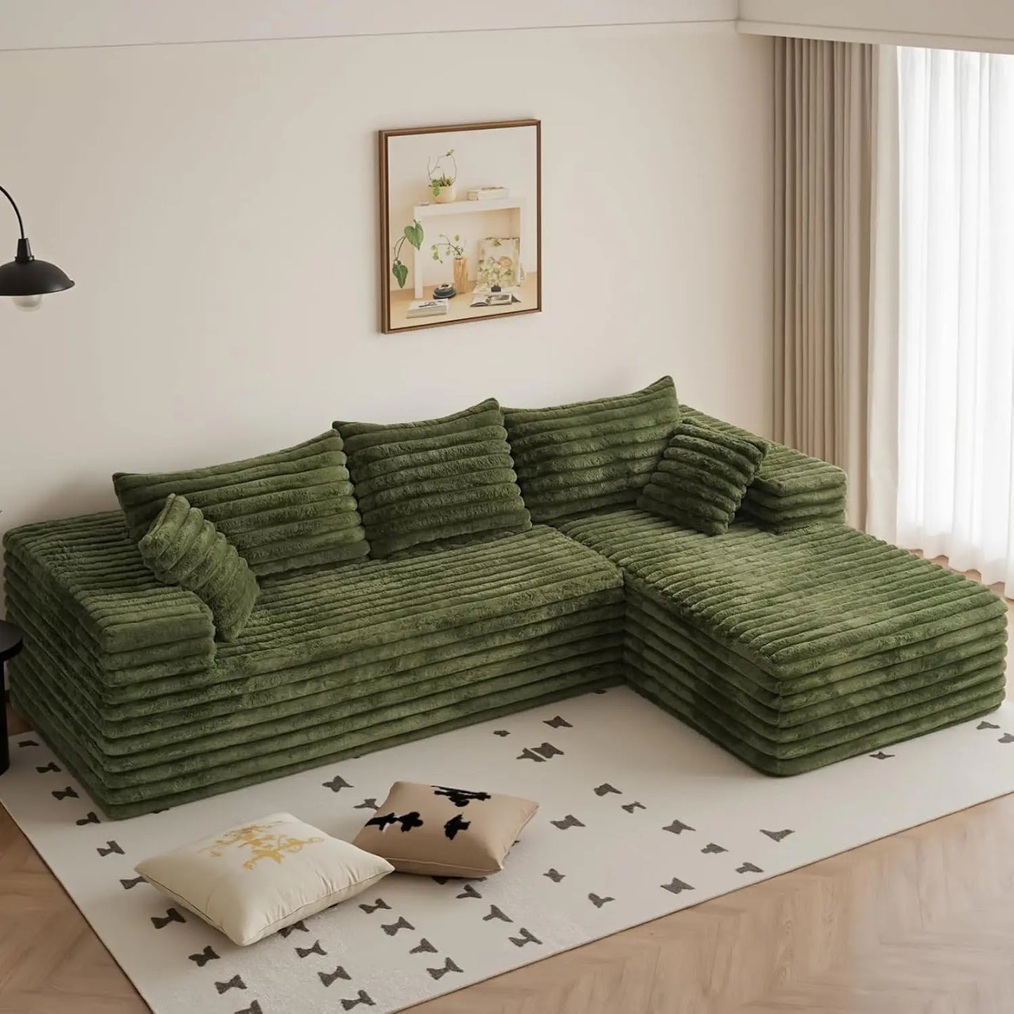 103" L Shaped Modular Sectional Sofa for Living Room, Custom