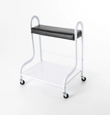 2-Tier Foot Bath Spa Trolley Cart Portable Pedicure Footrest with 4 Wheels Beauty Salon Nail Stand for Pedicures Massages Toenail Care, Load 100 kg/220.46 lbs