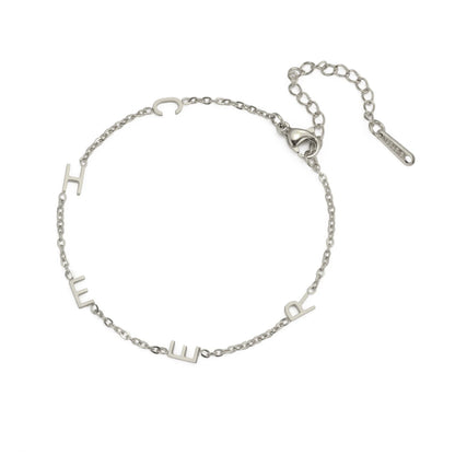 Lemegeton Customized Initial Bracelet with Symbol A-Z Letters Bracelets Stainless Steel Jewelry for Mom Mama Personalized Gifts