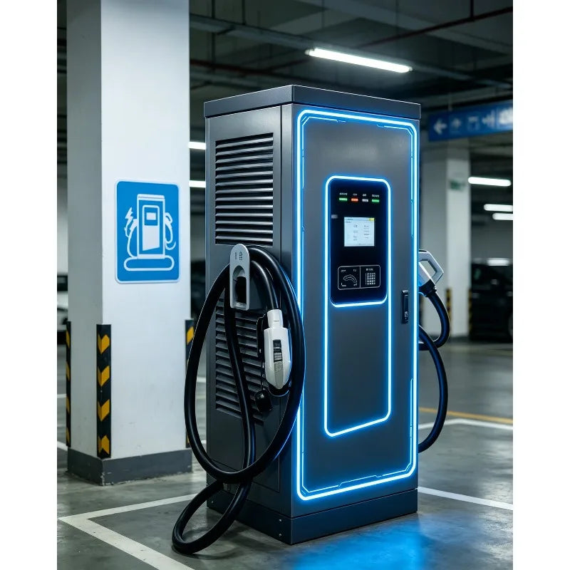 High-Speed 60kW-240kW DC Fast Charging Station, Fast Charging in 30-60 Minutes with CCS, GBT, Chademo, OCPP, and RFID Support