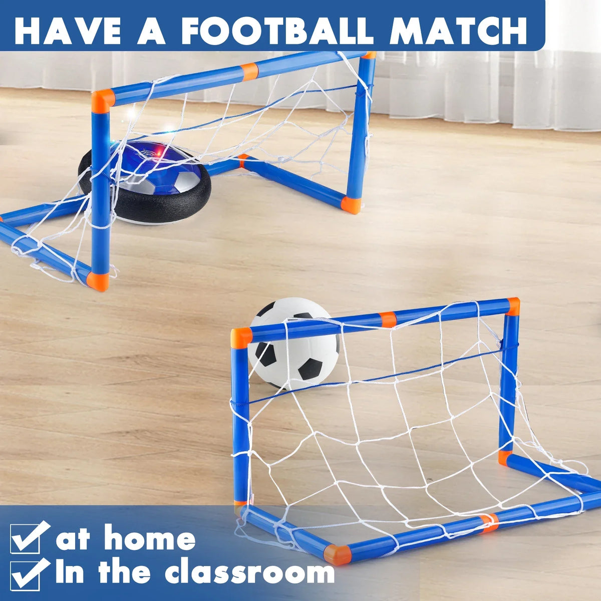 Rechargeable Hover Soccer Ball for Kids - Air Floating Soccer with LED Lights And Foam Bumper Fun Toy for Boys And Girls
