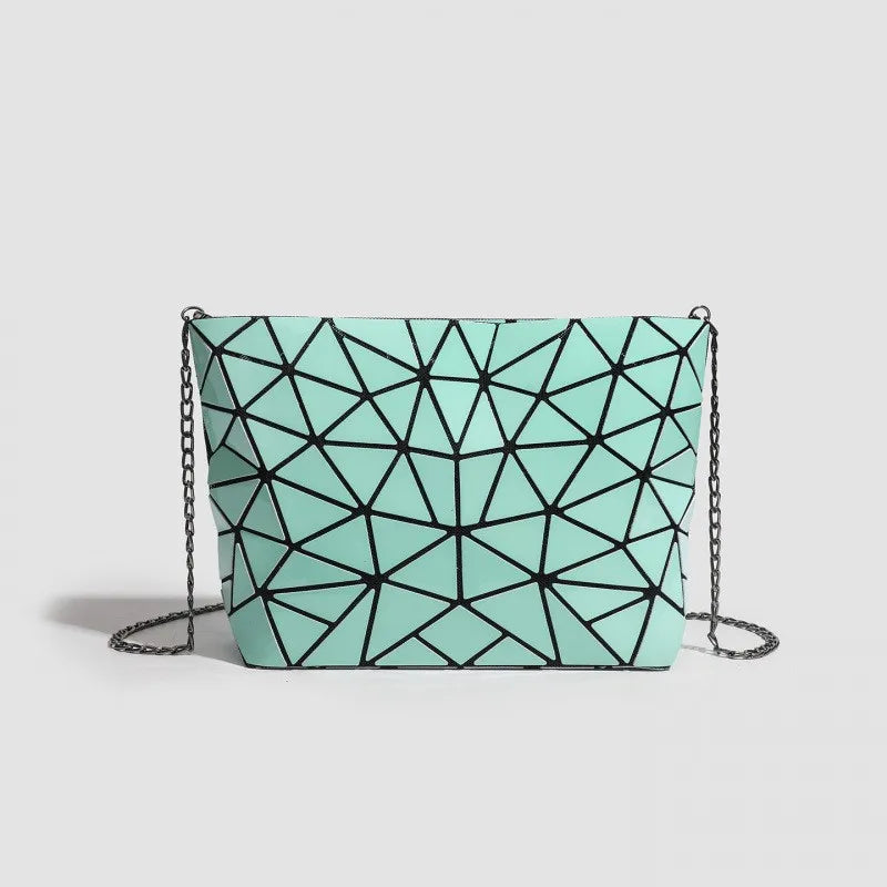 Women's Stylish Foldable Rhombus-Patterned Crossbody Bag, Korean and Japanese Trendy Shoulder and Handbag, Popular Fashion Item