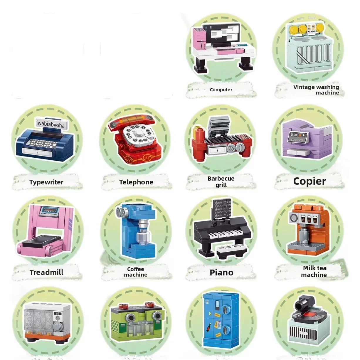 24Pcs 3-5cm Random Mini Home Appliances Blind Box Building Block Children Cartoon Character lega toys For Children Birthday Gift