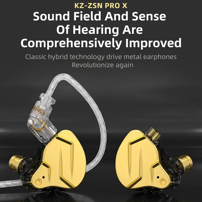 NEW KZ ZSN PRO X 1BA 1DD Hybrid Drive HIFI Metal In Ear Earphone Sport Noise Cancelling Earbud Headsets KZ ZSX ZSNPROX EDXPRO