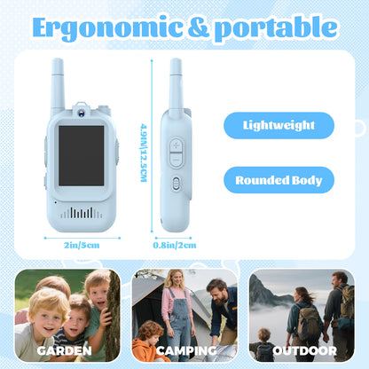 Video Walkie Talkies for Kids 1080P HD 2 Pack Rechargeable Toddler Toys for Outdoor Camping Travel Birthday Gfits