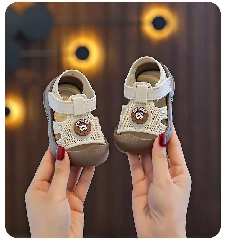 1-3 Years Baby Sandals Summer Shoes Infant Outwear First Walkers Little Toddler Boys Girls Close-toed Sandals Pink, Green