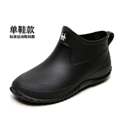 Women's Ankle Rain Boots Summer Wear-resistant Anti-Slip Couple Men And Women Short Rubber Boots Suitable For Outdoor Camp
